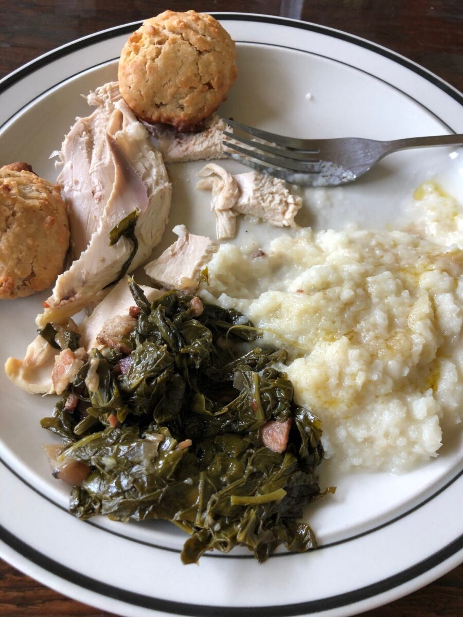 turnip greens and mashed turnips